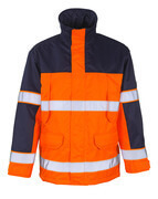 00930-880-141 Parka Jacket - hi-vis orange/navy