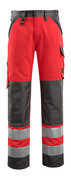 15979-948-22218 Trousers with kneepad pockets - hi-vis red/dark anthracite