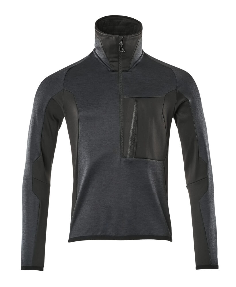 17003-316-01009 Fleece Jumper with half zip - dark navy/black