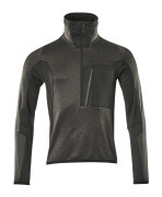 17003-316-1809 Fleece jumper with half zip - dark anthracite/black