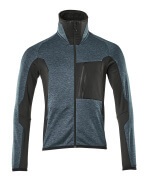 17103-316-4409 Fleece Jumper with zipper - dark petroleum/black