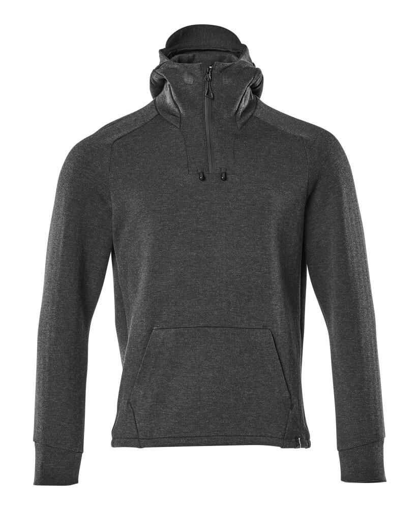17684-319-09 Hoodie with half zip - black