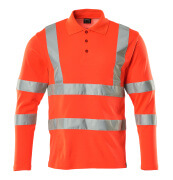 18283-995-222 Polo Shirt, long-sleeved - hi-vis red