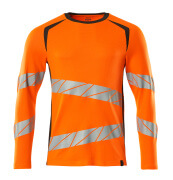 19081-771-1418 T-shirt, long-sleeved - hi-vis orange/dark anthracite