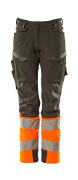 19178-511-01014 Trousers with kneepad pockets - dark navy/hi-vis orange