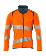 19184-781-1444 Sweatshirt with zipper - hi-vis orange/dark petroleum