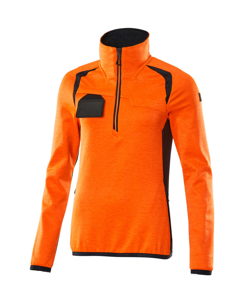 Mascot Accelerate Safe Women's Fleece Jumper with half zip, detail