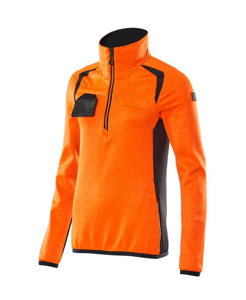 Mascot Accelerate Safe Women's Fleece Jumper with half zip, detail