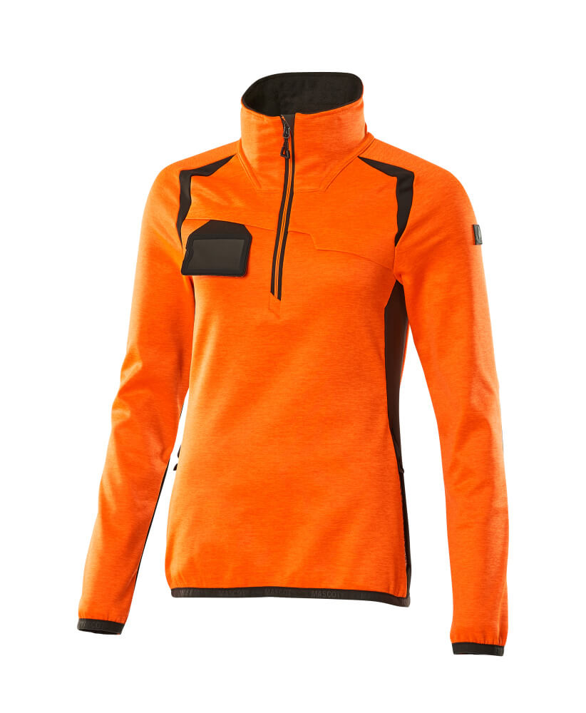 Mascot Accelerate Safe Women's Fleece Jumper with half zip, detail