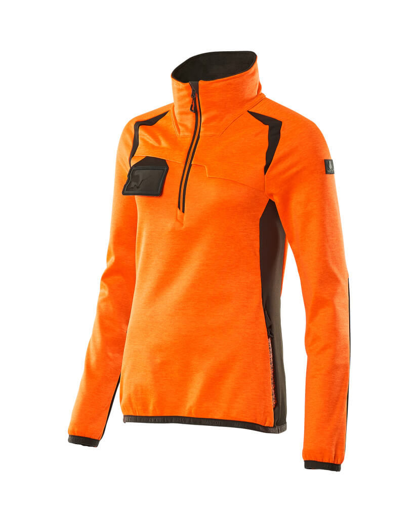 Mascot Accelerate Safe Women's Fleece Jumper with half zip, detail