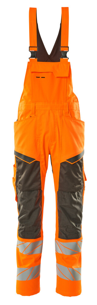 Mascot Accelerate Safe Bib & Brace with kneepad pockets, front