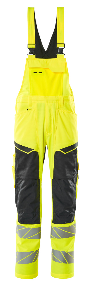 Mascot Accelerate Safe Bib & Brace with kneepad pockets, front