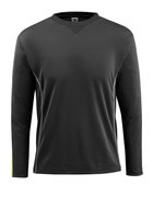50128-933-0917 T-shirt, long-sleeved - black/high-visibility hi-vis yellow